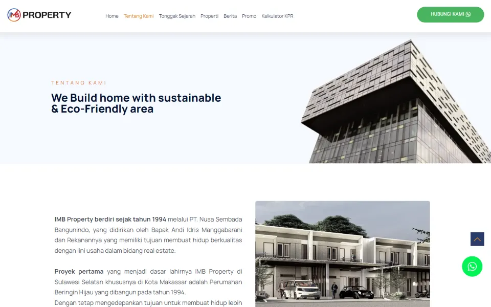 Tampilan desktop IMB Property