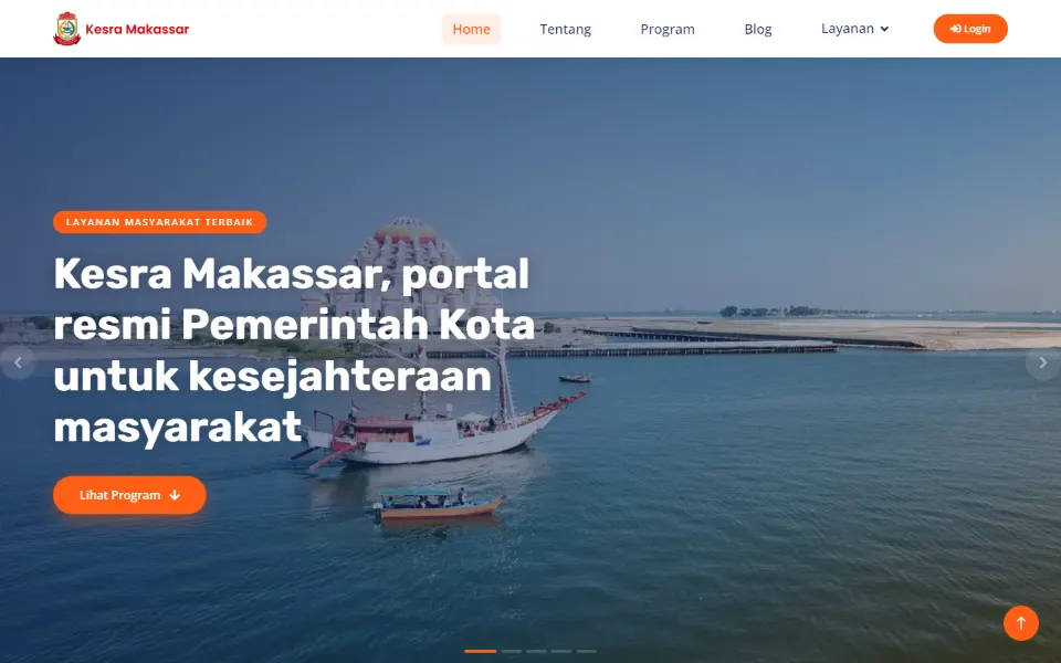 Tampilan desktop Kesra Makassar