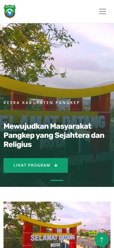Tampilan mobile Kesra Pangkep
