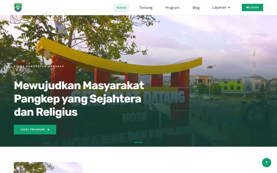 Tampilan desktop Kesra Pangkep