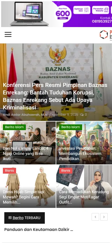 Tampilan mobile Portal Islam