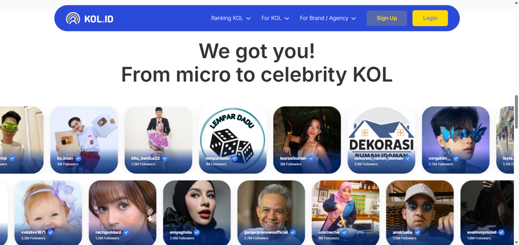 KOL.ID: Buat Rate Card Influencer Tiktok, IG & Youtube